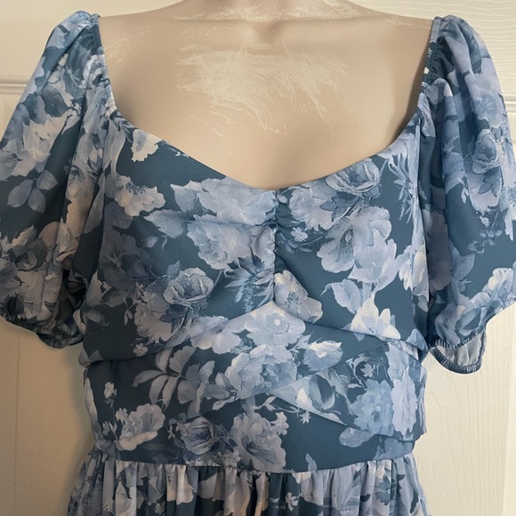 Altar’d State Elegant Floral Blue Maxi Dress - Picture 6 of 7